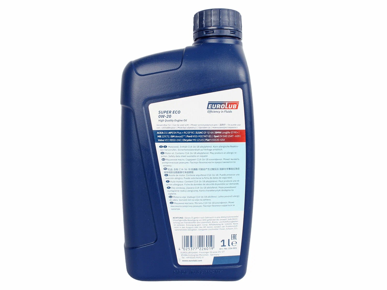 Motor Yagi Eurolub Super Eco 0W-20 1L — əlavə foto