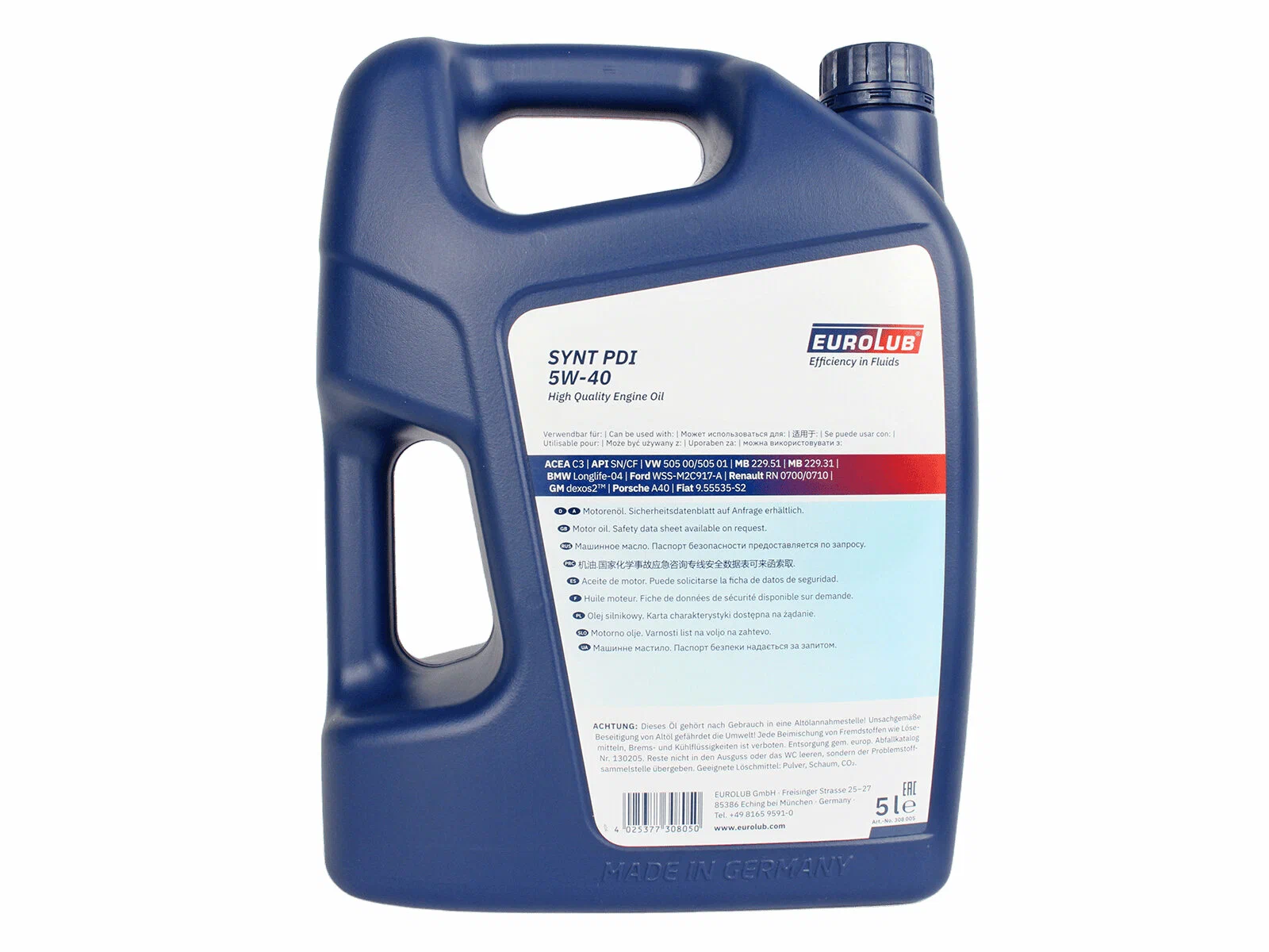 Motor Yagi Eurolub Synt Pdi 5W-40 4L — əlavə foto
