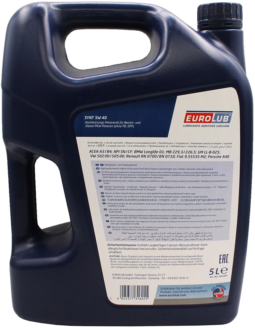 Motor Yagi Eurolub Synt 5W-40 4L — əlavə foto