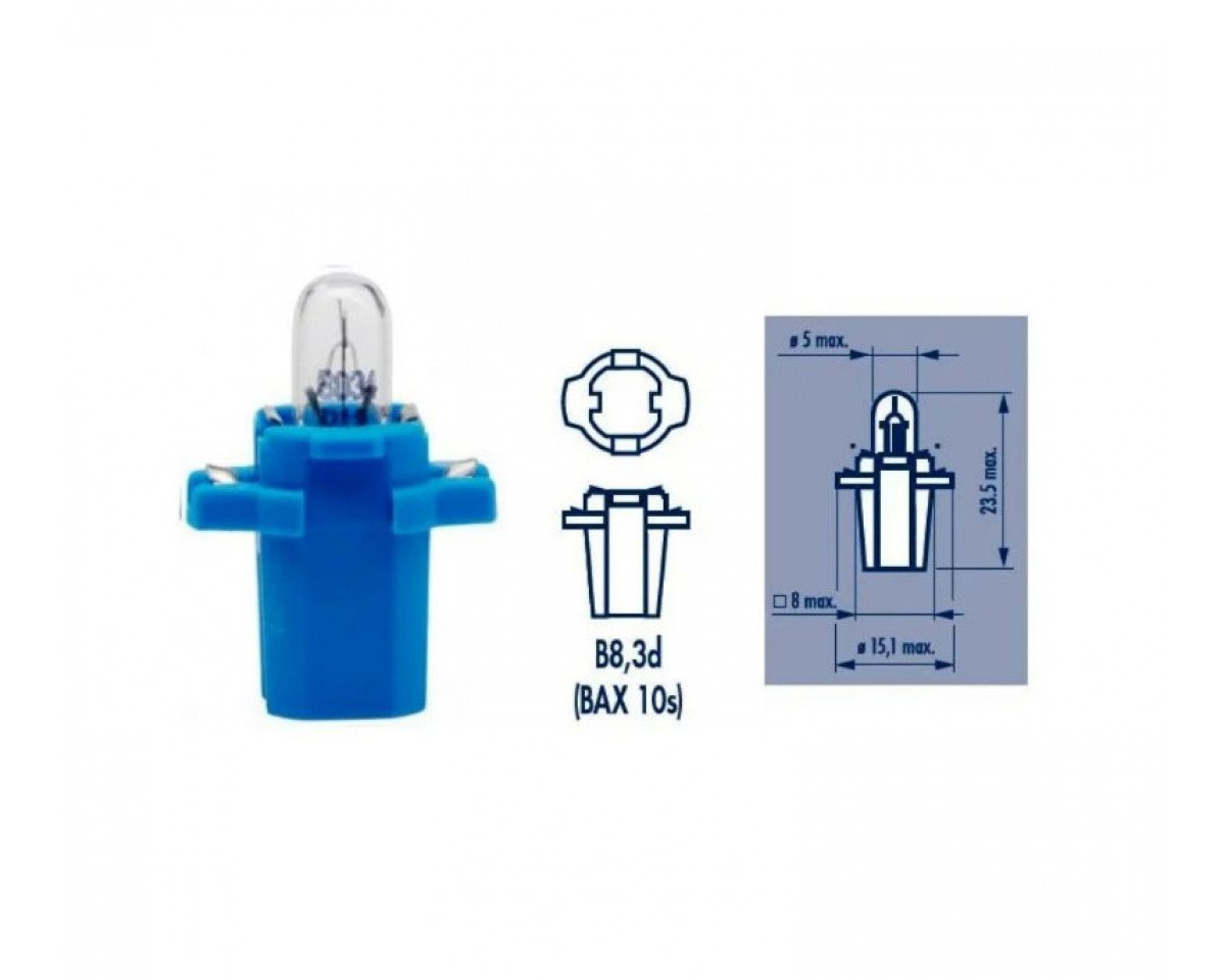 LAMPA PRIBOR BAX10S 12V BLUE