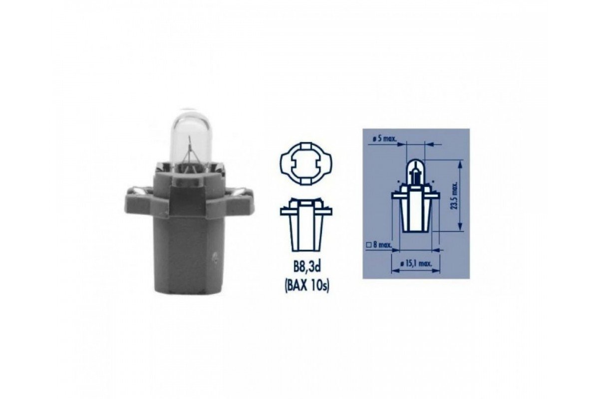 LAMPA PRIBOR + PATRON 2107 (BAX10S 12V 1.2W)	