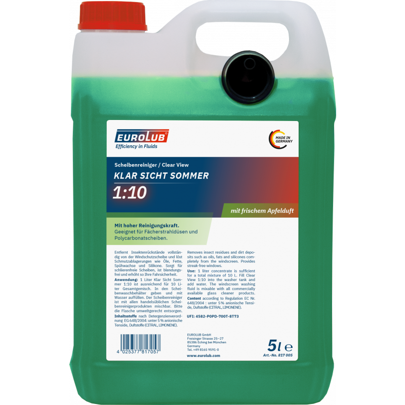 Cam Suyu Eurolub Klar Sicht Summer Concantrate  5L — EUROLUB