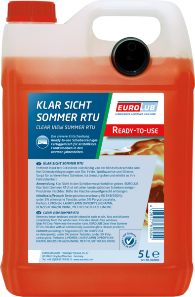 Cam Suyu Eurolub Klar Sicht Rtu Ready Mix 5L — EUROLUB