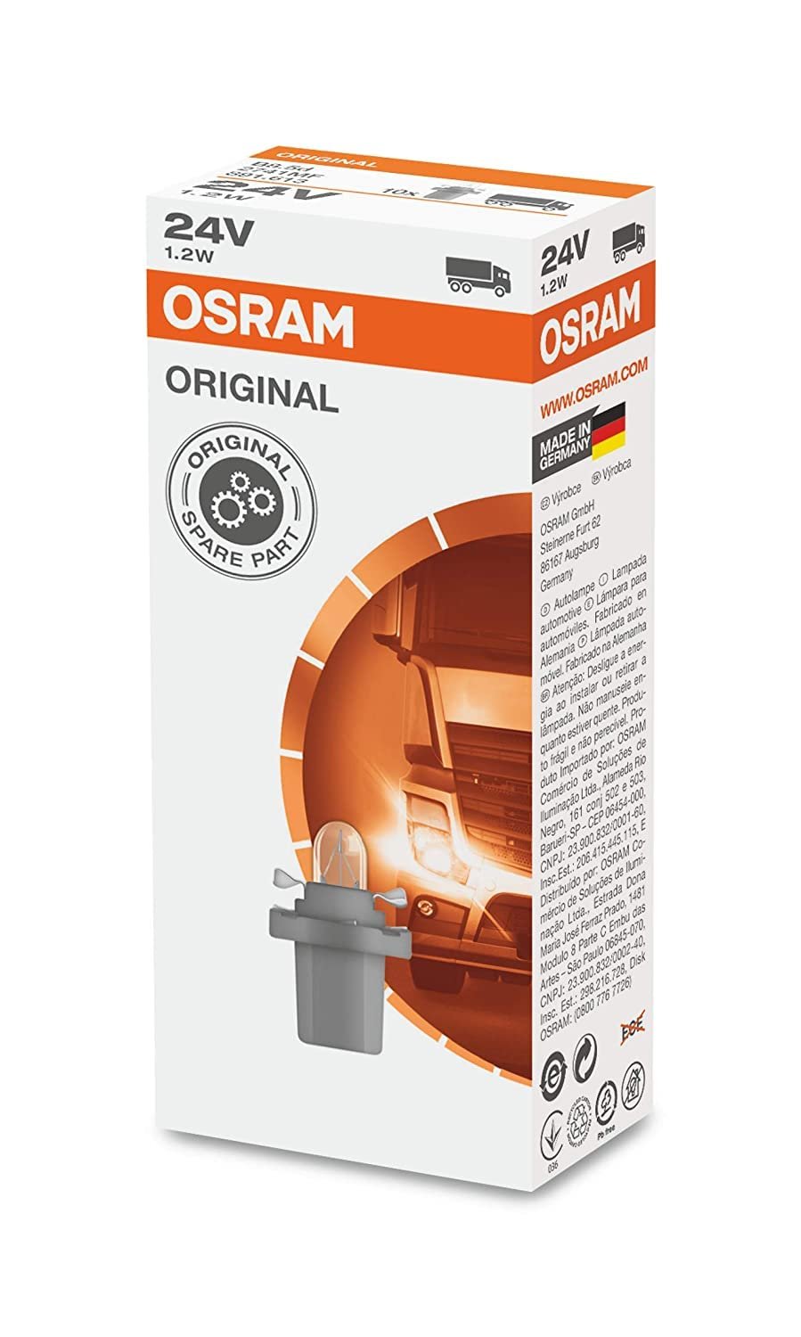 Lampa 2741Mf 12V 1.2W (B8.5D) — OSRAM